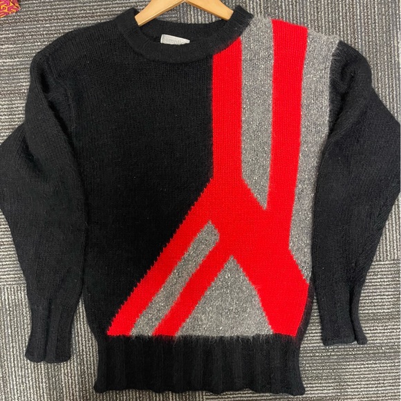 SEMPLICE 90’s Vintage Silk Angora Blend Abstract Pullover Sweater Size M - Picture 8 of 12